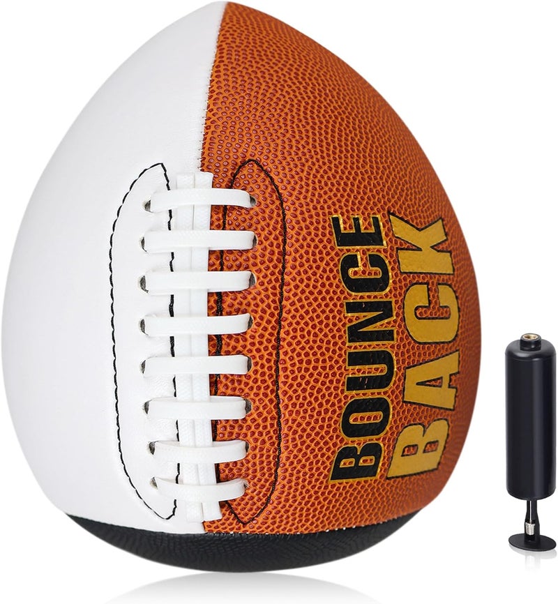 BOUNCEBACK Soft Leather Training Football, Youth Size & Official Size, Fatherless PU PassCatch Solo Enhancing Passing Catching(with Pump) - Image 1